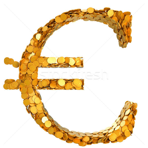 Euro Stabilität Symbol Münzen Währung isoliert Stock foto © Arsgera