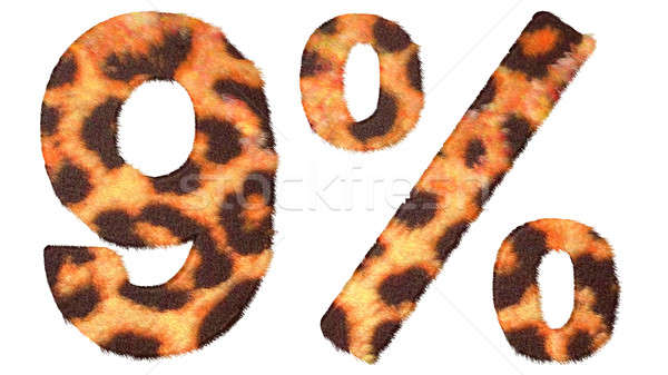 Leopard fell 9 and percent mark isolated Stock photo © Arsgera