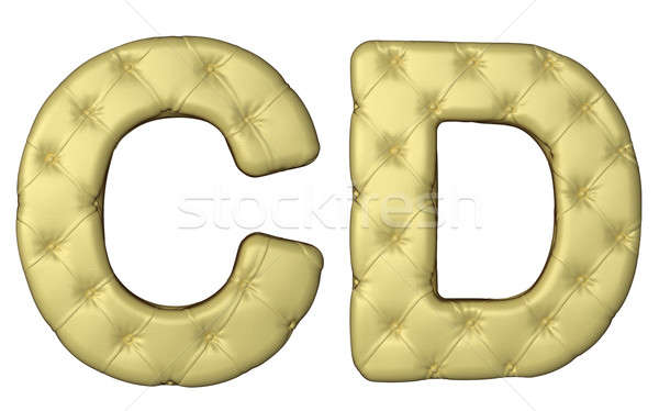 Luxury beige leather font C D letters Stock photo © Arsgera