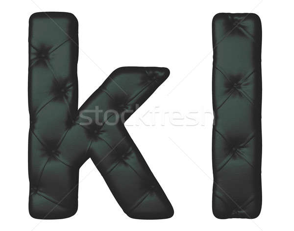 Luxury black leather font K L letters Stock photo © Arsgera