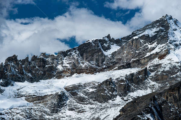 Stock photo: Rocks and snow viewed from Gokyo Ri summit in Himalayas