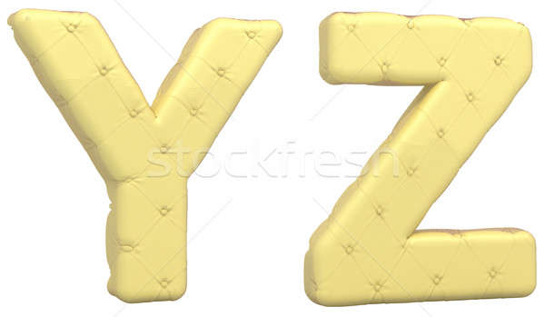 Stock photo: Luxury soft leather font Y Z letters