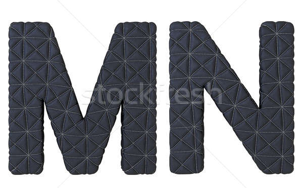 Luxury black stitched leather font M N letters Stock photo © Arsgera