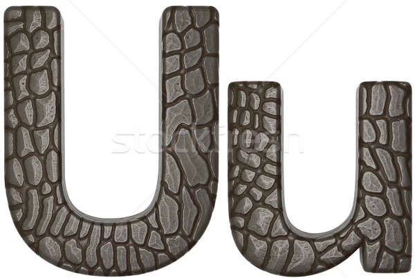 Alligator skin font U lowercase and capital letters Stock photo © Arsgera