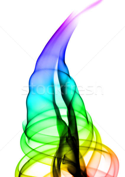 Gradient colorful puff of fume on white Stock photo © Arsgera