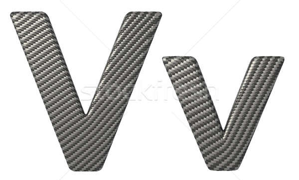 Carbon fiber font V lowercase and capital letters Stock photo © Arsgera