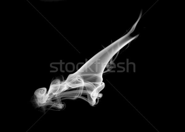 Stock photo: Abstract white Fume curves on white