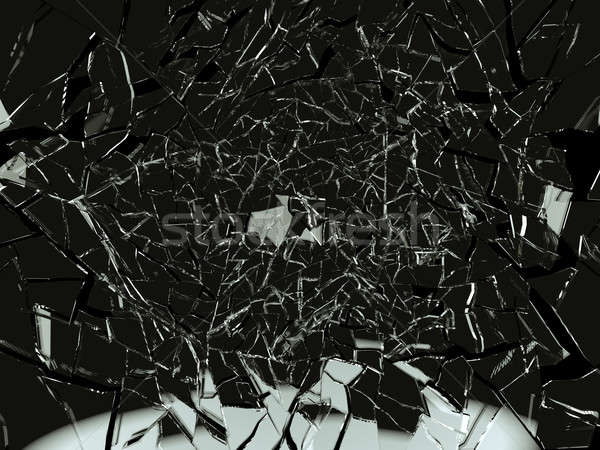 Bűnügyi helyszín törött üveg fekete nagy döntés absztrakt Stock fotó © Arsgera
