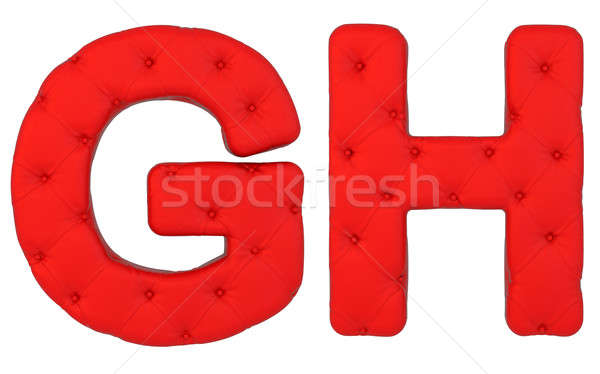 Luxury red leather font G H letters Stock photo © Arsgera