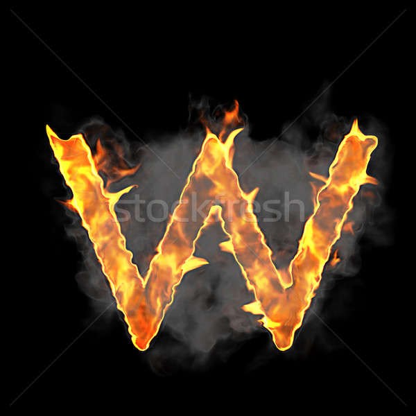 Burning and flame font W letter Stock photo © Arsgera