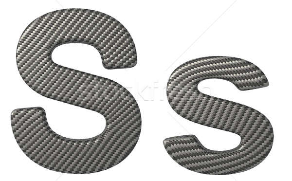 Carbon fiber font S lowercase and capital letters Stock photo © Arsgera