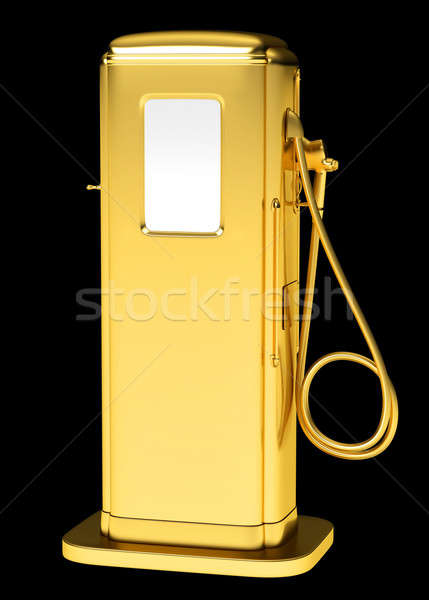 Expensive fuel: golden petrol pump isolated Stock photo © Arsgera