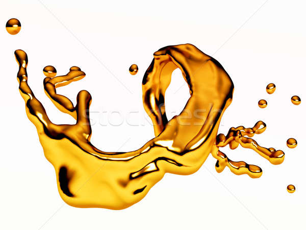 Splash of liquid molten gold with drops  Stock photo © Arsgera