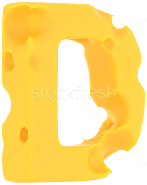 Cheeze font D letter isolated on white Stock photo © Arsgera