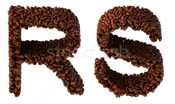 Roasted Coffee font S and R letters Stock photo © Arsgera