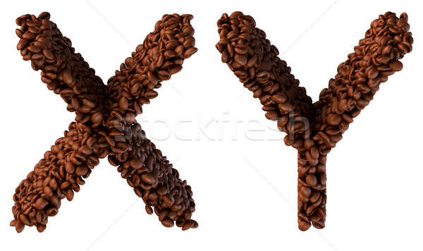 Roasted Coffee font X and Y letters Stock photo © Arsgera