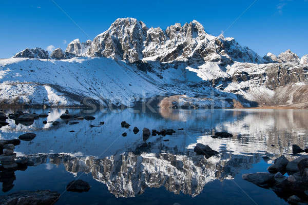 Foto stock: Lago · himalaia · céu