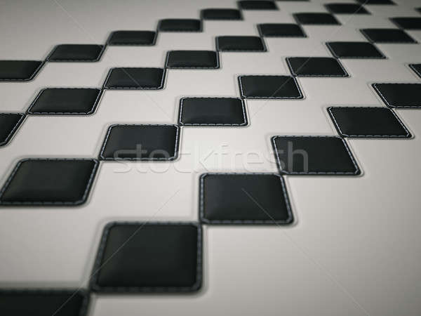 Stitched leather pattern with black rhombuses Stock photo © Arsgera