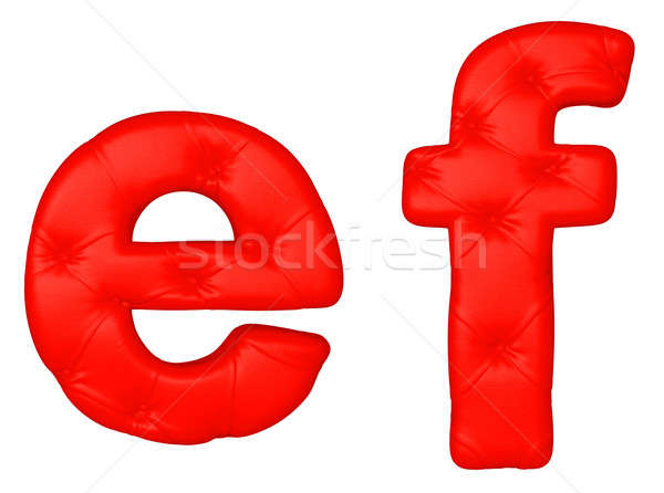 Luxury red leather font E F letters Stock photo © Arsgera