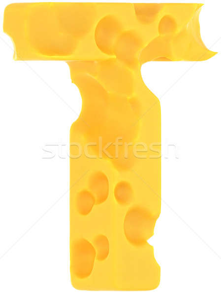 Cheeze font T letter isolated on white Stock photo © Arsgera