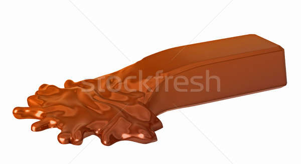 Sweet chocolate bar melting isolated  Stock photo © Arsgera
