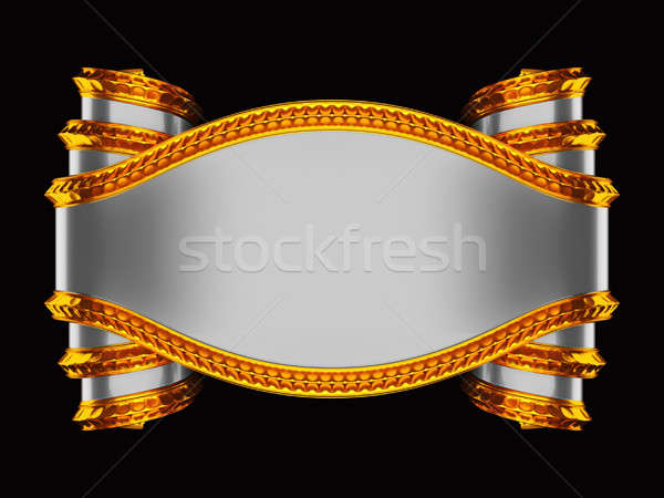 Grijs heraldiek symbool gouden ontwerp stijl Stockfoto © Arsgera