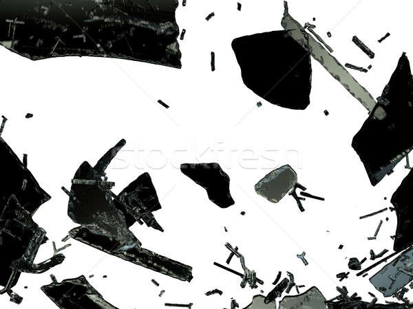 Verre fissuré blanche résolution noir [[stock_photo]] © Arsgera