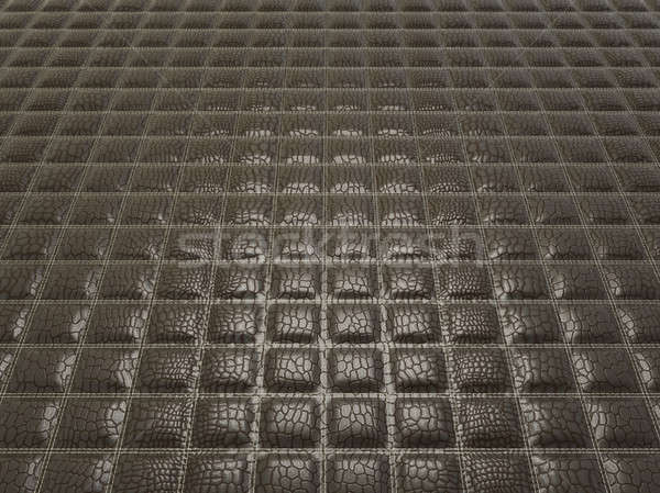 Black Alligator skin with stitched rectangles Stock photo © Arsgera