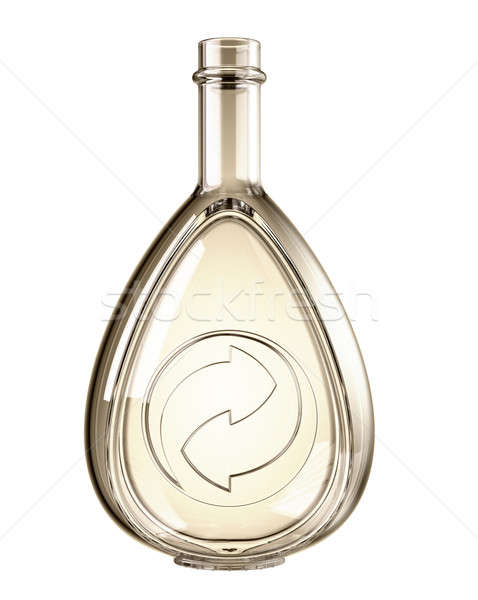 Glass bottle manufacture concept with recycle symbol isolated Stock photo © Arsgera
