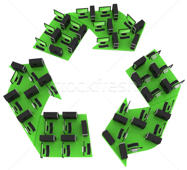 Green computers. Recycling PC concept Stock photo © Arsgera