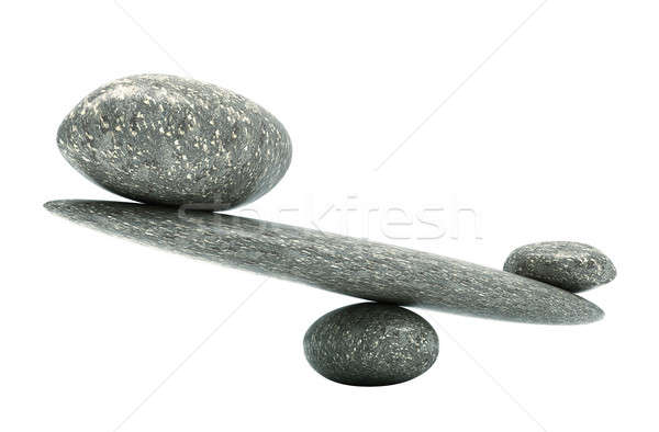 Stock photo: Substantial thing: Pebble stability scales 