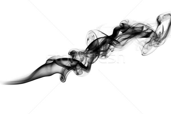 Black Abstract puff of fume on white Stock photo © Arsgera