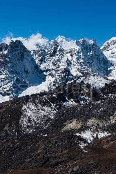 Mountain range viewed from Renjo pass in Himalaya Stock photo © Arsgera