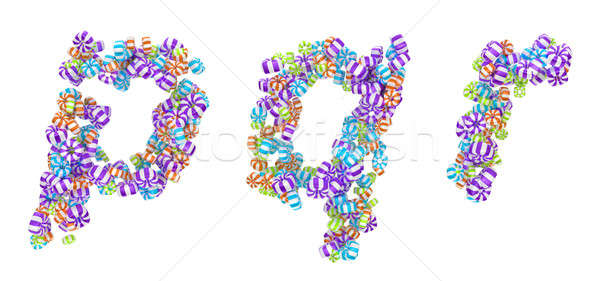 Sweet candy font P Q R letters Stock photo © Arsgera