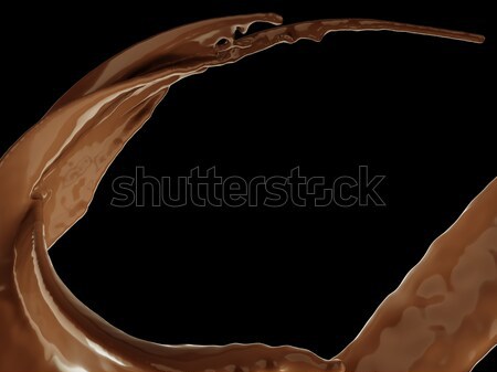 Chocolate quente salpico isolado preto chocolate Foto stock © Arsgera