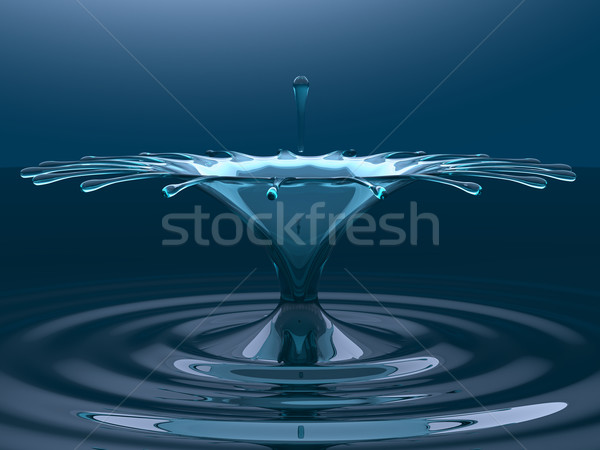 Splash of blue fluid with droplets and splatter Stock photo © Arsgera