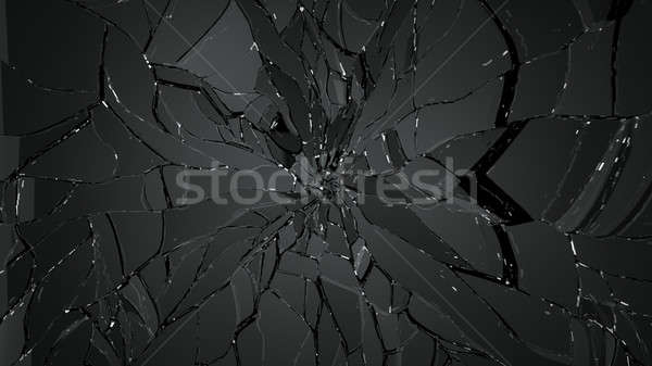 Stock foto: Stücke · geknackt · Glas · schwarz · groß · Auflösung