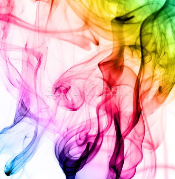 Abstract colorful fume patterns on white Stock photo © Arsgera