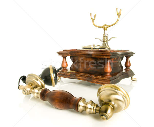 Old-fashioned telephone with picked up hearer Stock photo © Arsgera