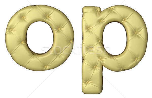 Luxury beige leather font O P letters Stock photo © Arsgera