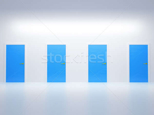 Choosing the way: four conceptual doors Stock photo © Arsgera