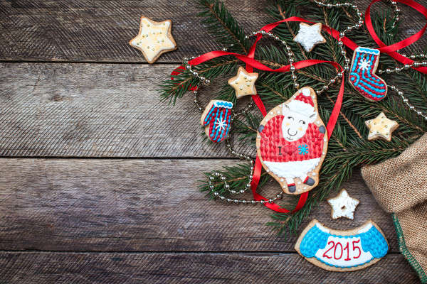 Anul nou 2015 oaie cookie rustic Imagine de stoc © Arsgera