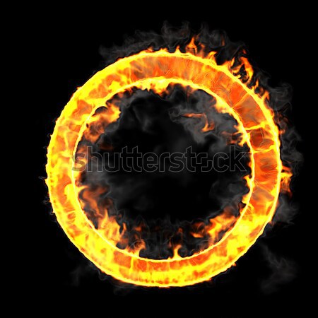 Burning and flame font O letter  Stock photo © Arsgera