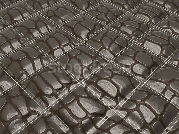 Alligator stitched black skin with square shapes Stock photo © Arsgera