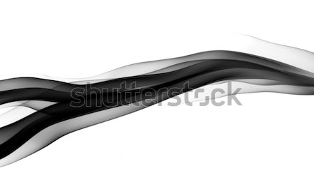 Stock photo: Abstract horizontal smoke wave over white