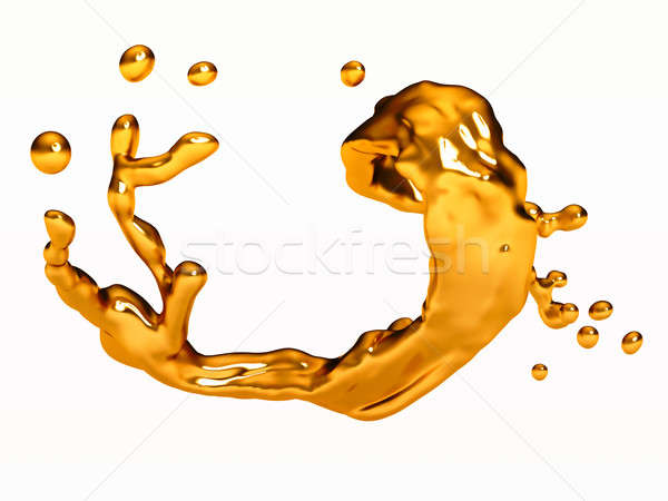 Spatter of liquid gold with drops  Stock photo © Arsgera