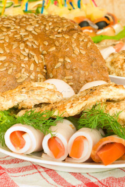 Zdjęcia stock: Bankiet · restauracji · chleba · tabeli · żywności · mięsa