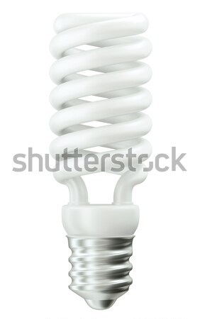 Fluorescent Energy efficient light bulb on white Stock photo © Arsgera