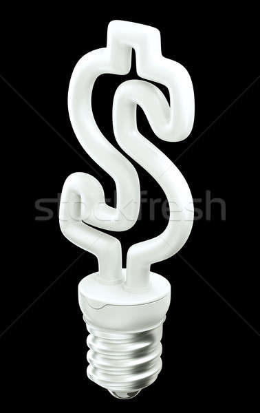 Stockfoto: Geld · idee · dollar · symbool · gloeilamp · geïsoleerd