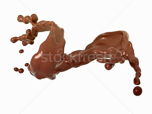 [[stock_photo]]: Liquide · chocolat · Splash · gouttes · isolé · blanche